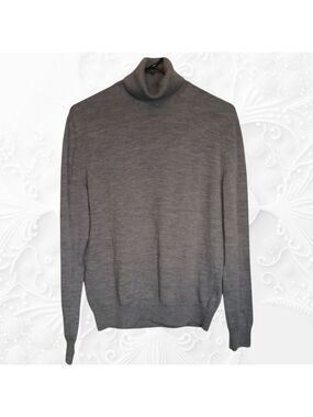 Banana Republic Wool Lightweight Long Sleeve Grey Turtleneck Sweater